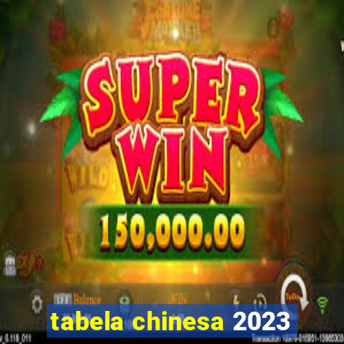 tabela chinesa 2023